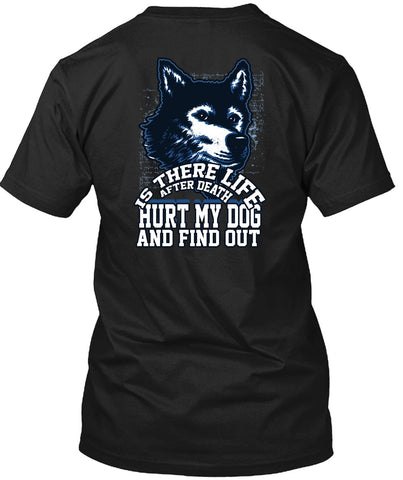 A black t-shirt with the shopify logo