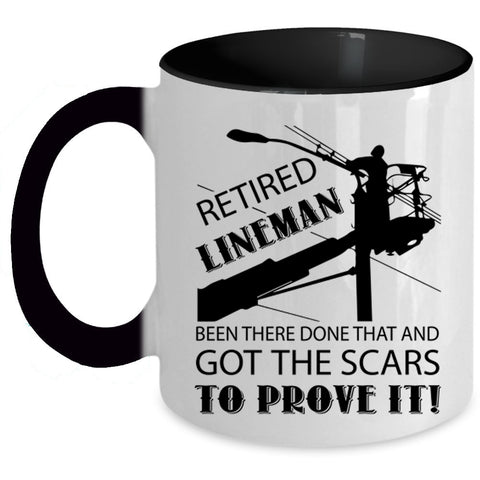 Cool Gift For Grandpa Coffee Mug, Retired Lineman Accent Mug