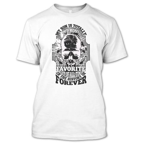 A black t-shirt with the shopify logo