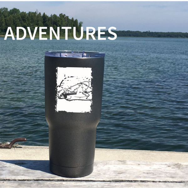 Fishing Tumbler 30 oz Stainless Steel, Cool Gift For Fisherman Travel Mug