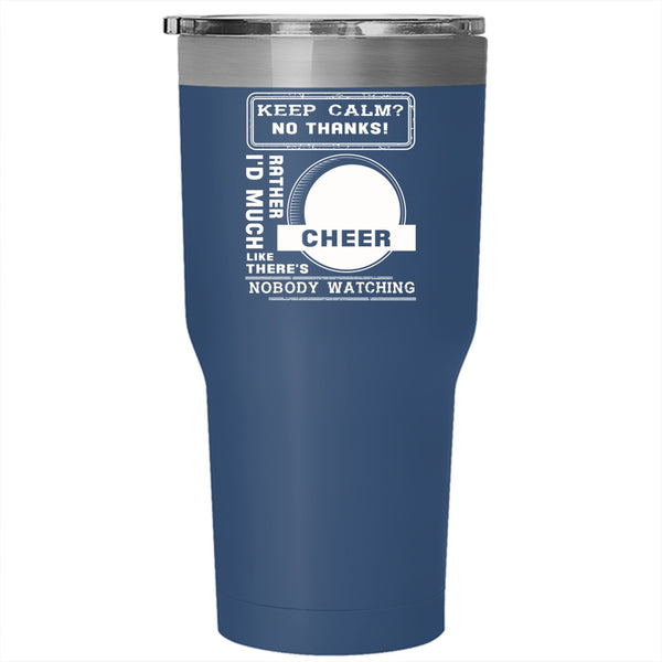 I'd Much Rather Cheer Tumbler 30 oz Stainless Steel, Awesome Cheerleader Travel Mug