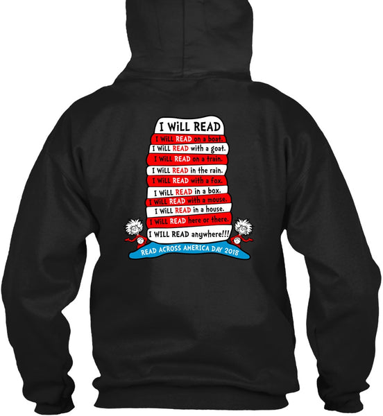 Dr. Seuss T Shirt, I Will Read On Boat T Shirt, The Cat in the Hat T Shirt, I Will Read Anywhere T Shirt