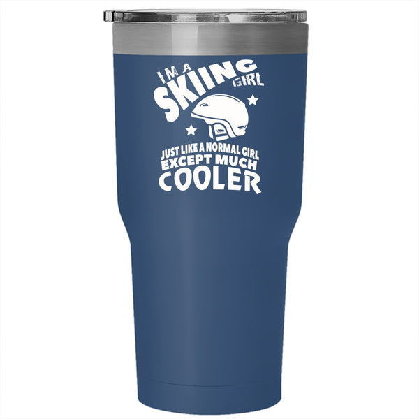 I'm A Skiing Girl Tumbler 30 oz Stainless Steel, Cool Gift For Daughter Travel Mug