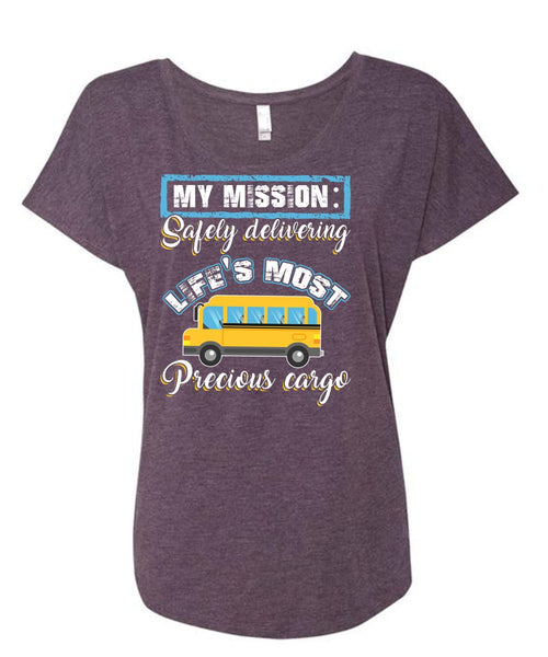 Delivering Life's Most Precious Cargo T Shirt, Being A Driver T Shirt, Cool Shirt (Ladies' Triblend Dolman Sleeve)