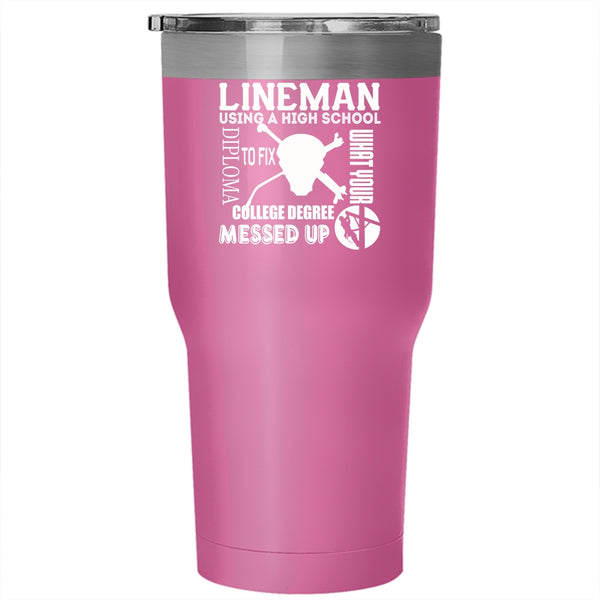 Lineman Tumbler 30 oz Stainless Steel, Using A High School Travel Mug