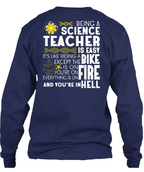 Being A Science Teacher Is Easy T Shirt, It's Like Riding A Bike T Shirt