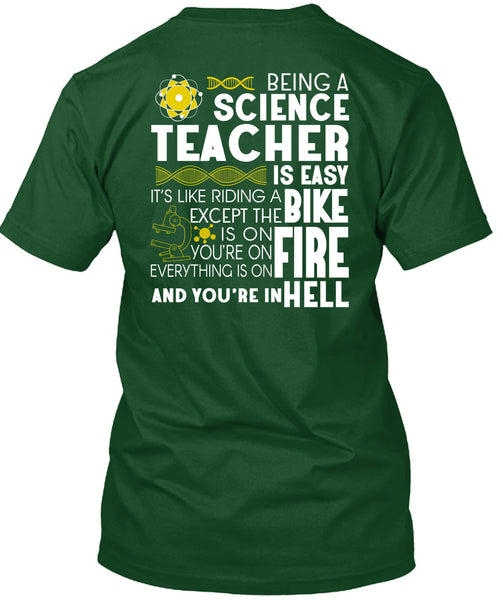 Being A Science Teacher Is Easy T Shirt, It's Like Riding A Bike T Shirt
