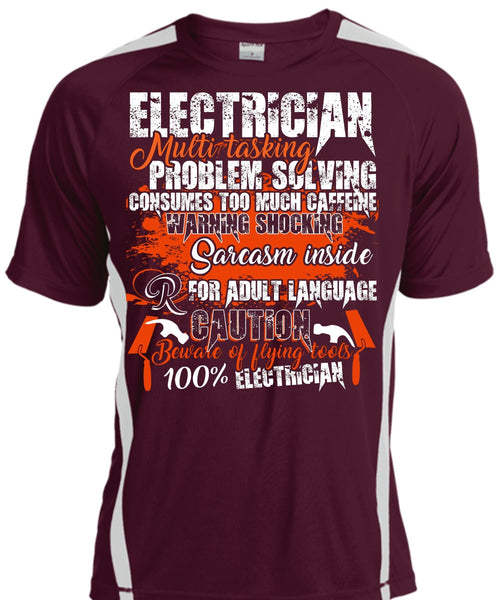 Electrician Multitasking T Shirt, Flying Tools 100% Electrician T Shirt, Cool Shirt