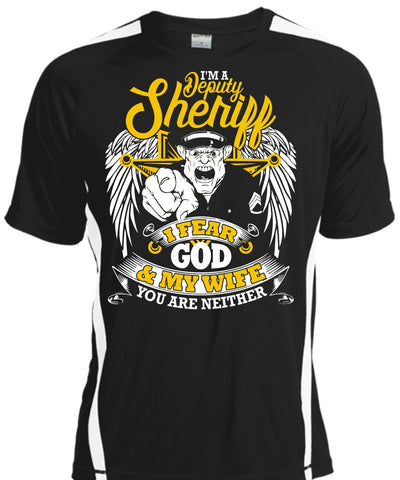 A black t-shirt with the shopify logo