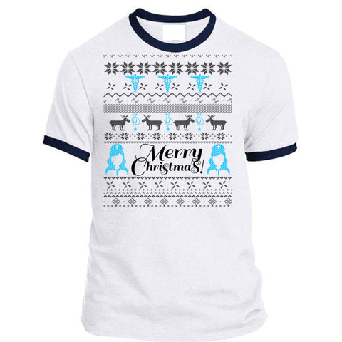 A black t-shirt with the shopify logo