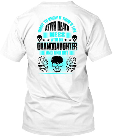 A black t-shirt with the shopify logo