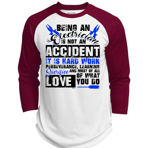 Being An Electrician Is Not An Accident T Shirt, I Love Electrician T Shirt, Awesome T-Shirts  (Polyester Game Baseball Jersey)