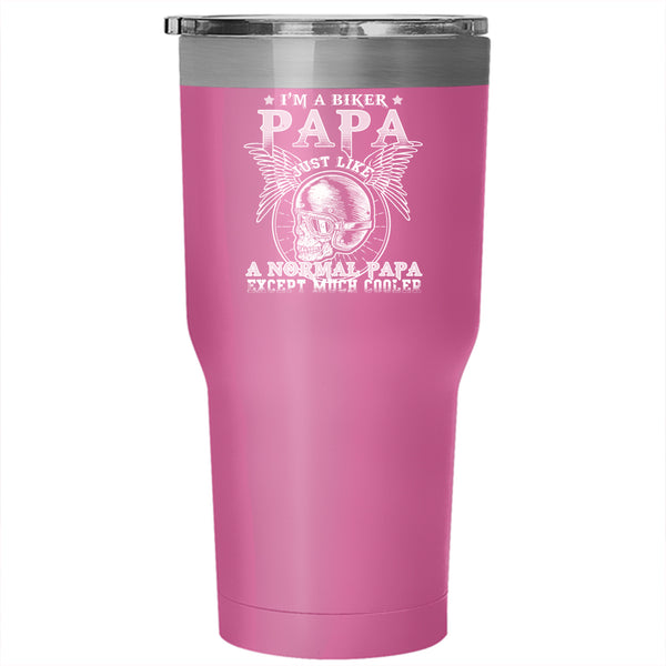 I'm A Biker Papa Tumbler 30 oz Stainless Steel, Cool Papa Travel Mug