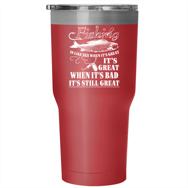 Fishing Tumbler 30 oz Stainless Steel, Cool Gift For Fisher Travel Mug