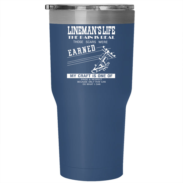 Lineman's Life Tumbler 30 oz Stainless Steel, Cool Gift For Linemen Travel Mug