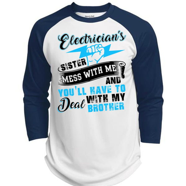 Electrician's Sister T Shirt, I Love Electrician T Shirt, Awesome T-Shirts  (Polyester Game Baseball Jersey)