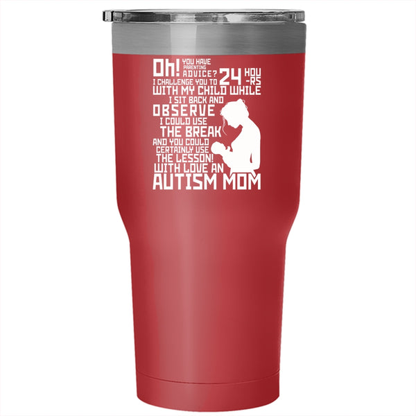 Love An Autism Mom Tumbler 30 oz Stainless Steel, Cute Mom Travel Mug