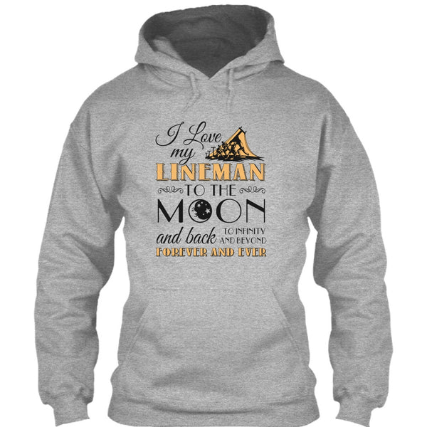 I Love My Lineman To The Moon And Back T Shirt, Coolest Lineman's Wife T Shirt