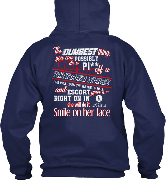 Being A Tattooed Nurse T Shirt, She Will Do It With A Smile T Shirt