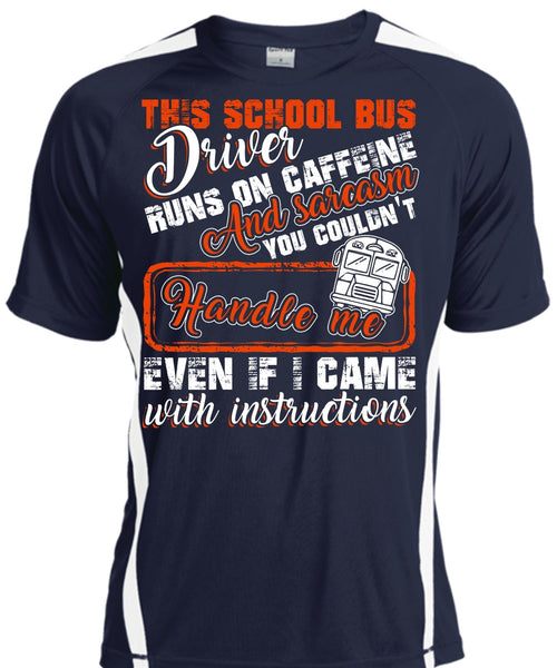 This School Bus Driver T Shirt, Runs On Caffeine T Shirt, Cool Shirt
