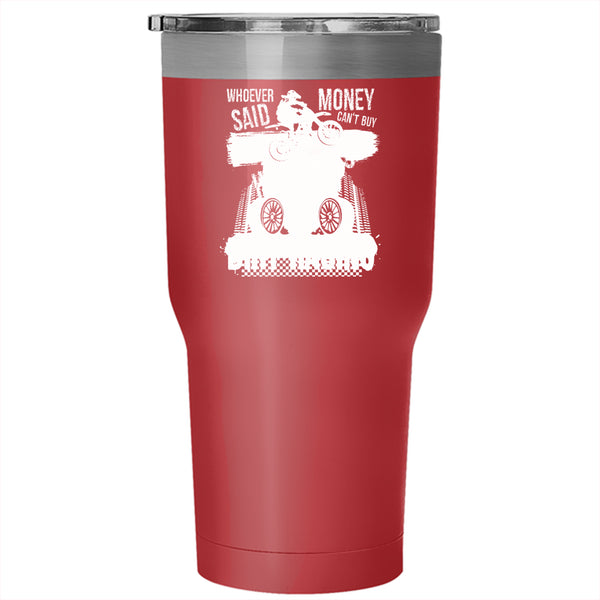 Dirt Racing Make Me Happy Tumbler 30 oz Stainless Steel, Cool Racing Travel Mug