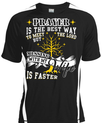 A black t-shirt with the shopify logo