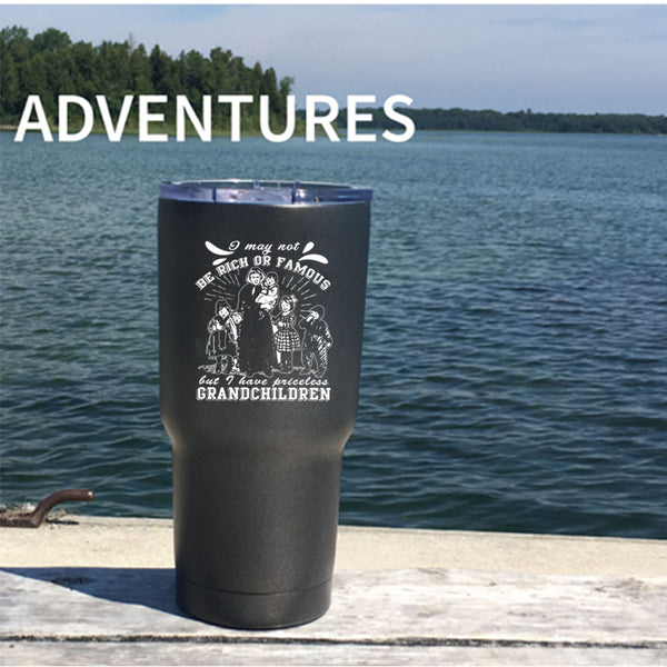I Have Priceless Grandchildren Tumbler 30 oz Stainless Steel, Cute Grandparent Travel Mug