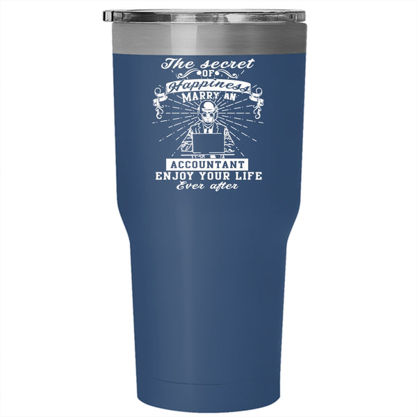 Marry An Accountant Tumbler 30 oz Stainless Steel, Cool Just Married Travel Mug