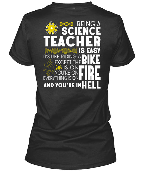 Being A Science Teacher Is Easy T Shirt, It's Like Riding A Bike T Shirt