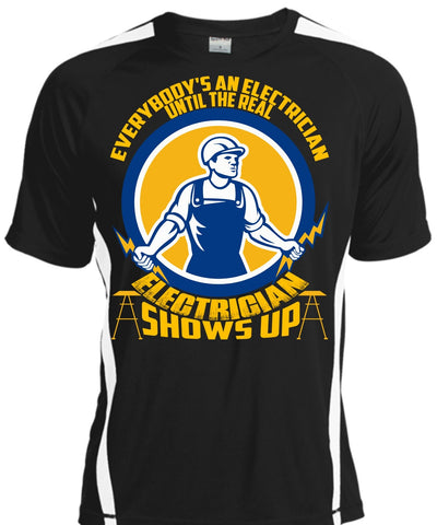 A black t-shirt with the shopify logo