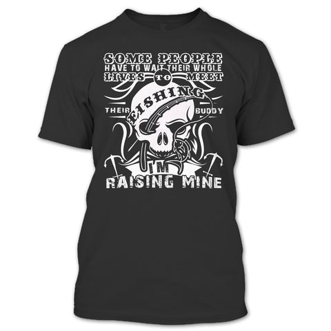 A black t-shirt with the shopify logo