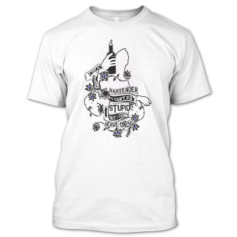 A black t-shirt with the shopify logo