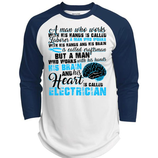 His Heart Is Called Electrician T Shirt, His Hands His Brain T Shirt, Awesome T-Shirts  (Polyester Game Baseball Jersey)
