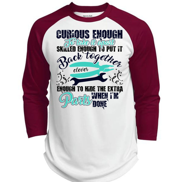 Curious Enough To Take It Apart T Shirt, I Love Electrician T Shirt, Awesome T-Shirts  (Polyester Game Baseball Jersey)