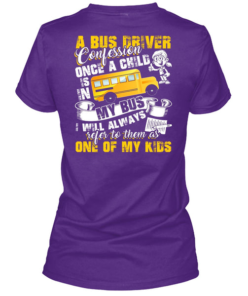 A Bus Driver Confession Once A Child T Shirt, I Love Bus T Shirt