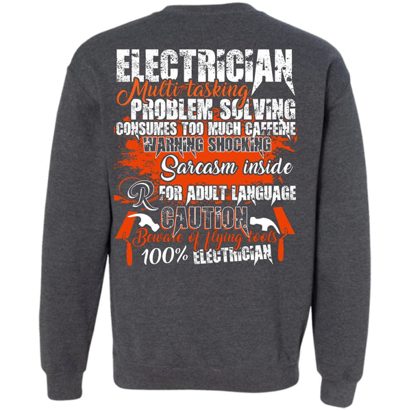 Flying Tools 100% Electrician T Shirt, I Love Electrician Sweatshirt
