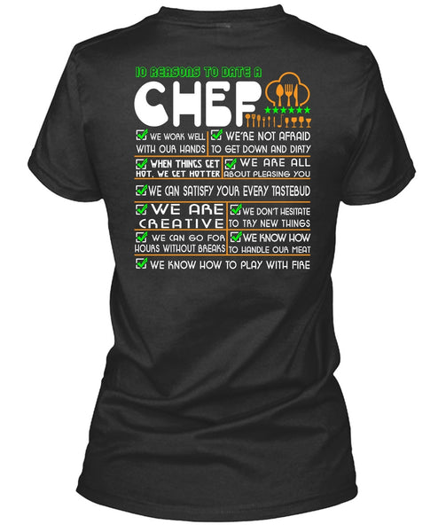 10 Reason To Date A Chef T Shirt, I Love Cooking T Shirt