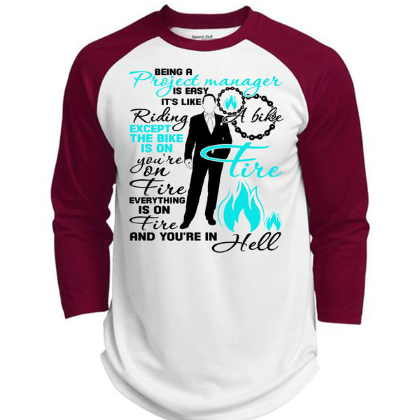 Being A Project Manager Is Easy T Shirt, I Love Manager T Shirt, Awesome T-Shirts  (Polyester Game Baseball Jersey)