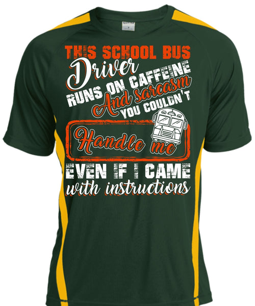 This School Bus Driver T Shirt, Runs On Caffeine T Shirt, Cool Shirt