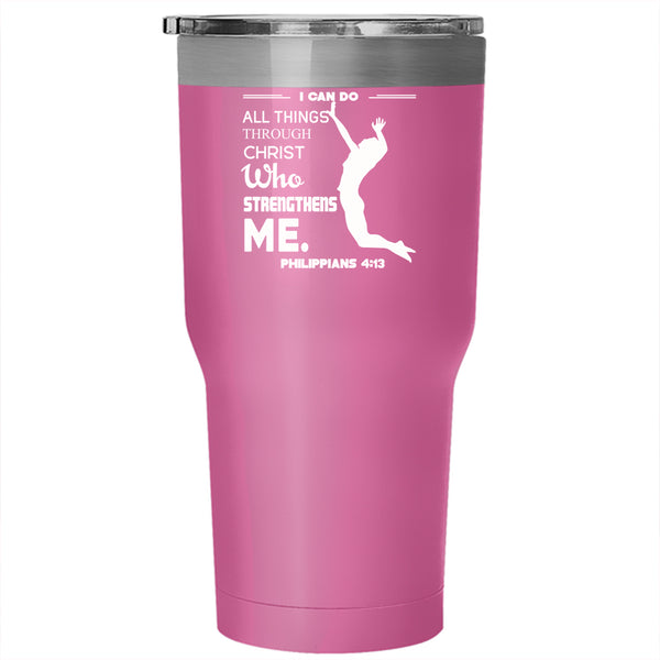 I Can Do All Things Tumbler 30 oz Stainless Steel, Gift For Basketball Player Travel Mug