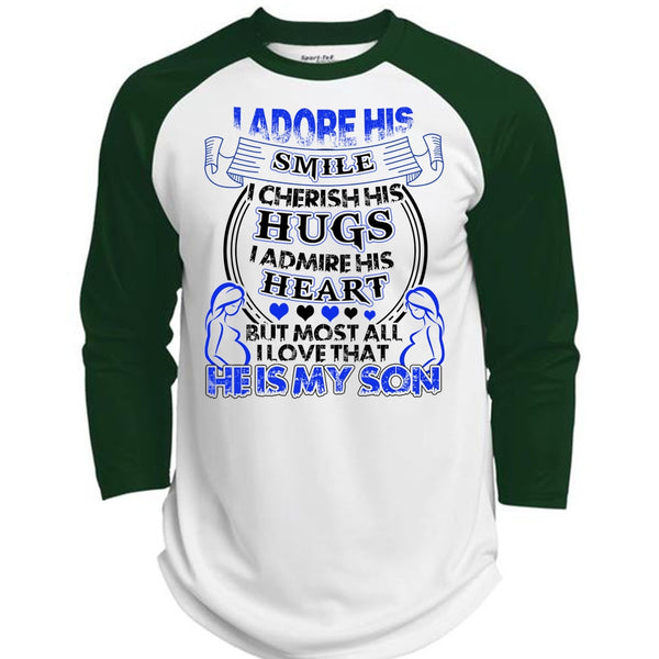 He Is My Son T Shirt, I Love Son T Shirt, Awesome T-Shirts  (Polyester Game Baseball Jersey)