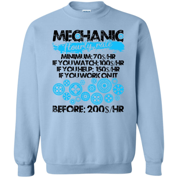 Coolest Mechanic T Shirt, Mechanic Hourly Rate Sweatshirt