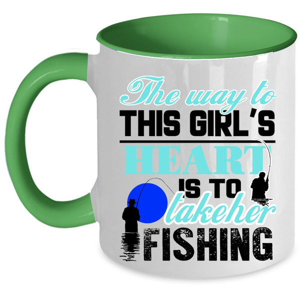 Take Her Fishing Coffee Mug, The Way To This Girl's Heart Accent Mug
