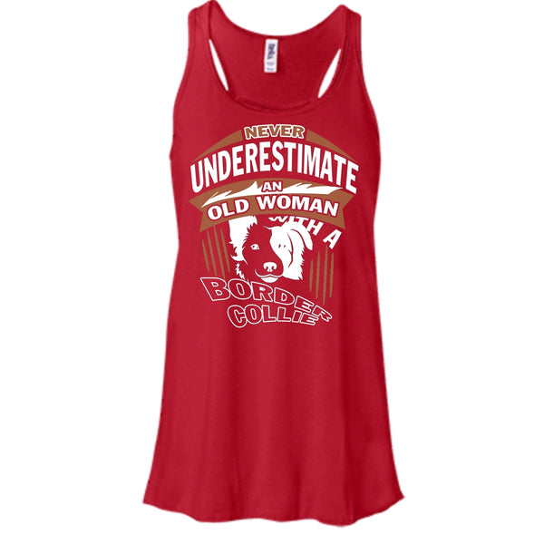 Never Underestimate An Old Woman With A Border Collie Shirt, Cool Dog Shirt