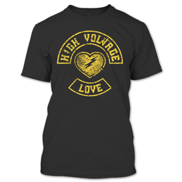 A black t-shirt with the shopify logo