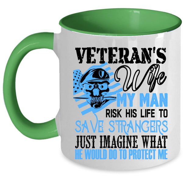 I Love My Veteran Coffee Mug, Veteran's Wife Accent Mug
