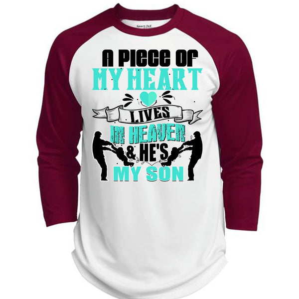 My Heart Lives In Heaven T Shirt, I Love Son T Shirt, Awesome T-Shirts  (Polyester Game Baseball Jersey)
