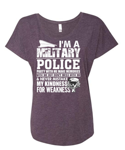 I'm A Military Police T Shirt, Being A Police T Shirt, Cool Shirt (Ladies' Triblend Dolman Sleeve)
