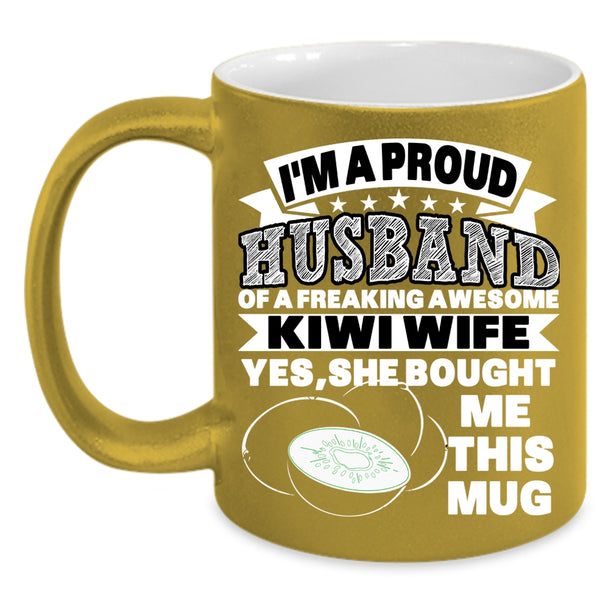 I'm A Proud Husband Of A Kiwi Wife Coffee Mug, Just Married Coffee Cup