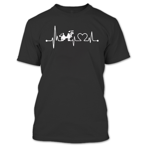 A black t-shirt with the shopify logo